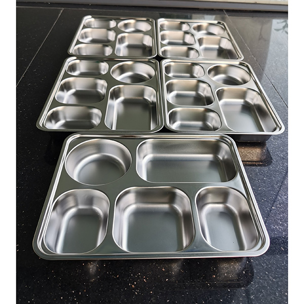 Bộ Khay Cơm inox 5 Ngăn Loại Dày Cứng KCIMK11 4 Bộ Khay Cơm inox 5 Ngăn Loại Dày Cứng KCIMK11