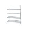 Kệ Inox 5 Tầng  Công Nghiệp Nhà Hàng Có Bánh Xe KI5TMK10