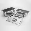 Khay inox đựng đồ buffet hình chữ nhật lòng sâu KICNMK17