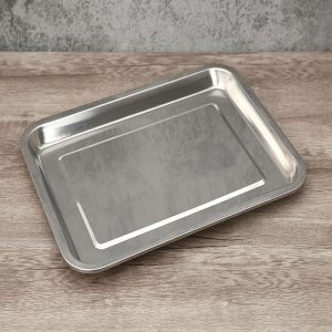 Khay cạn inox kích thước 27 x 36cm hình chữ nhật cho nhà bếp KICNMK1