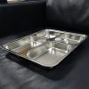 Khay cơm phần inox 4 ngăn sâu lòng có nắp HCN đựng đồ ăn chín KICNMK8