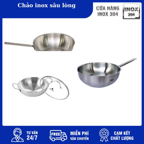 chảo inox sâu lòng