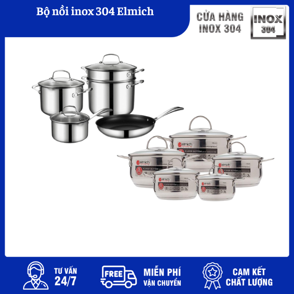 Bộ nồi inox 304 Elmich 4 Bộ nồi inox 304 Elmich