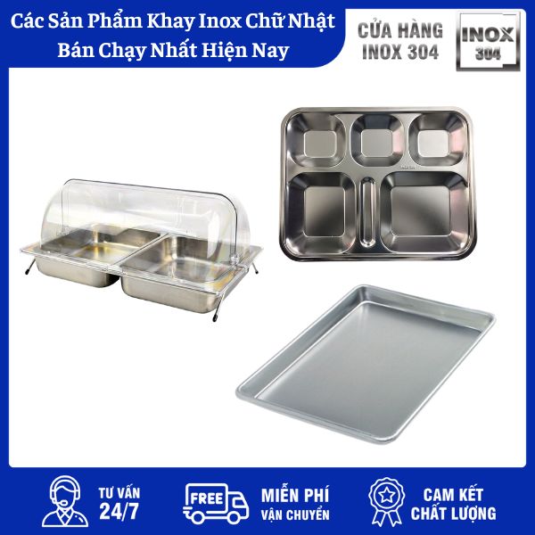 Khay inox 40x60 tủ cơm, lò hơi hình chữ nhật KICNMK2 4 Khay inox 40×60 tủ cơm, lò hơi hình chữ nhật KICNMK2