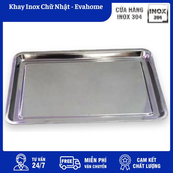 Khay inox 40x60 tủ cơm, lò hơi hình chữ nhật KICNMK2 8 Khay inox 40×60 tủ cơm, lò hơi hình chữ nhật KICNMK2