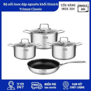 Bộ Nồi Inox Dập Nguyên Khối Elmich Trimax Classic