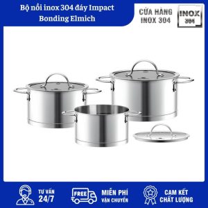 Bộ Nồi Inox 304 Đáy Impact Elmich 8 Bộ Nồi Inox 304 Đáy Impact Elmich
