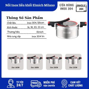Nồi Inox Liền Khối Elmich Milano