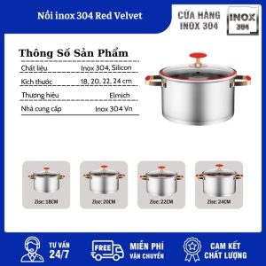 Nồi Inox 304 Red Velvet 9 Nồi Inox 304 Red Velvet