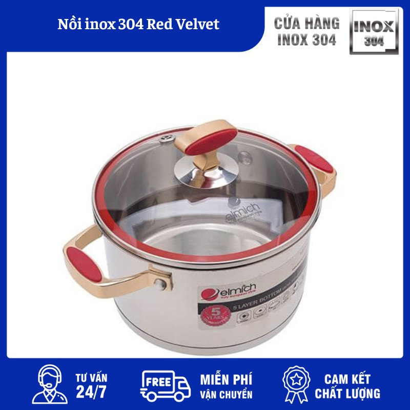 Nồi Inox 304 Red Velvet 3 Nồi Inox 304 Red Velvet
